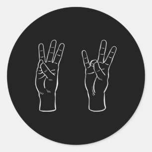 Asl Gebarentaal Grappig 67 Meme Virale Handgebaren Ronde Sticker