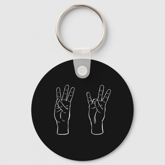 Asl Gebarentaal Grappig 67 Meme Virale Handgebaren Sleutelhanger (Voorkant)