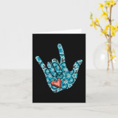 ASL gebarentaal Ik hou van je gebaar Hart Doof Aw Kaart (Gele Bloem)
