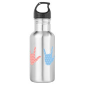 ASL Gebarentaal Ik hou van je met Patterns Design Waterfles (Voorkant)