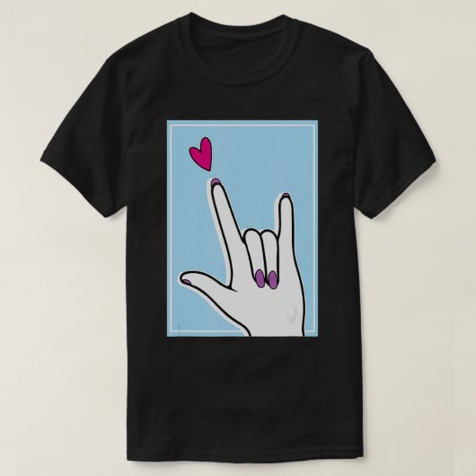ASL-gebarentaal Ik hou van je T-shirt (Design voorkant)