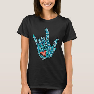 Asl Gebarentaal Ik Hou Van Jou Gebaar Hart Dove T-shirt