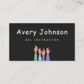 ASL Gebarentaal Instructeur Eenvoudig Minimalistis Visitekaartje (Voorkant)