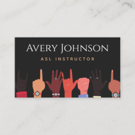 ASL Gebarentaal Instructeur Leraar Vertaler Visitekaartje