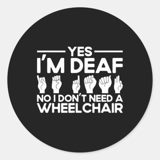 Asl Gebarentaal Ja Ik Ben Dove Ronde Sticker (Voorkant)