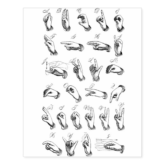 ASL Gebarentaal Kerstcadeau Rubberstempel (Afrduk)