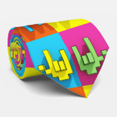 ASL Gebarentaal Pixel Liefde Pop Stropdas (Opgerold)