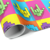 ASL Gebarentaal Pixel Liefde Pop Verpakkingsdocume Cadeaupapier (Rol Hoek)