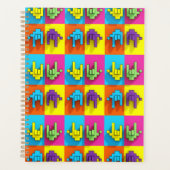 ASL Gebarentaal Pixel Love Pop Planner (Voorkant)