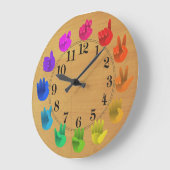 ASL-gebarentaal regenboogkleurig hout Grote Klok (Hoek)