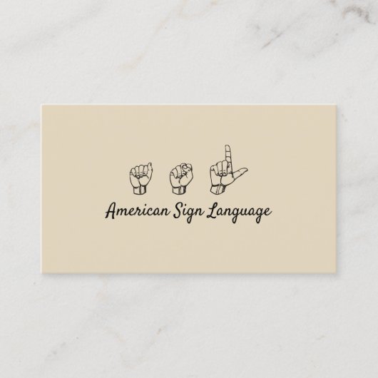 ASL, gebarentaal, vertaler, Visitekaartje (Voorkant)