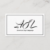 ASL, gebarentaal, vertaler, Visitekaartje (Voorkant)