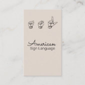 ASL, gebarentaal, vertaler, Visitekaartje (Voorkant)