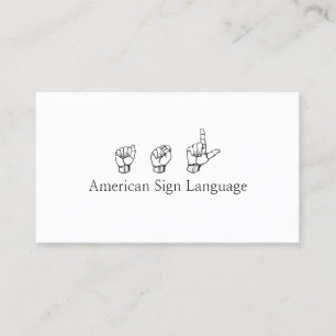 ASL, gebarentaal, vertaler, Visitekaartje