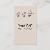 ASL, gebarentaal, vertaler, Visitekaartje (Voorkant)