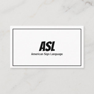ASL, gebarentaal, vertaler, Visitekaartje