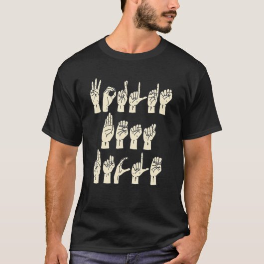ASL-gebarentaal werelden Beste oom Finger Spell f T-shirt (Voorkant)