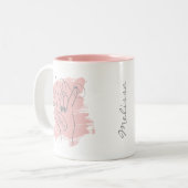 ASL geïllustreerde mok - Roze gepersonaliseerd (Voorkant links)
