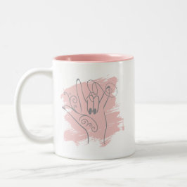 ASL geïllustreerde mok - Roze gepersonaliseerd