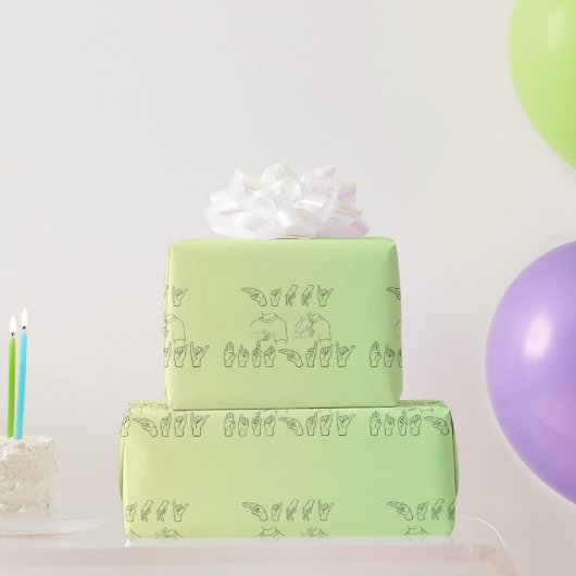 ASL Gelukkige Verjaardag/Handtekens en Vinger Spel Cadeaupapier (Feestgeschenken)
