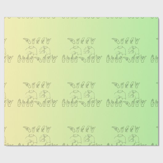 ASL Gelukkige Verjaardag/Handtekens en Vinger Spel Cadeaupapier (Vlak)