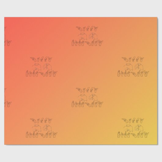 ASL Gelukkige Verjaardag/Handtekens en Vinger Spel Cadeaupapier (Vlak)