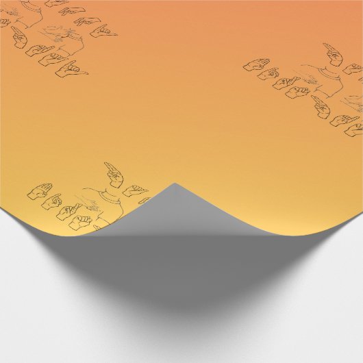 ASL Gelukkige Verjaardag/Handtekens en Vinger Spel Cadeaupapier (Hoek)