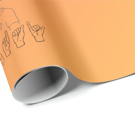 ASL Gelukkige Verjaardag/Handtekens en Vinger Spel Cadeaupapier (Rol Hoek)