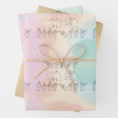 ASL Gelukkige Verjaardag/Handtekens en Vinger Spel Inpakpapier Vel (In situ)