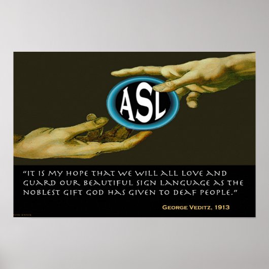 ASL: Gods cadeau aan dove mensen 19 x 13 inch Poster (Voorkant)