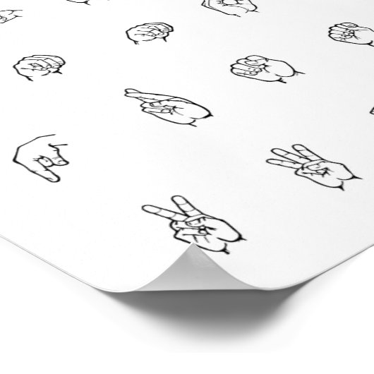 ASL Grafiek Amerikaanse gebarentaal Poster (Hoek)