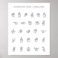 ASL Grafiek Amerikaanse gebarentaal