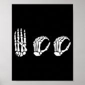 Asl Halloween Skeleton Hand American Sign Language Poster (Voorkant)