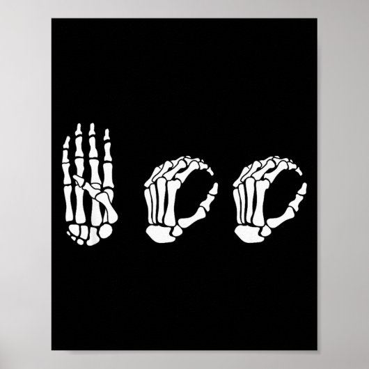 Asl Halloween Skeleton Hand American Sign Language Poster (Voorkant)