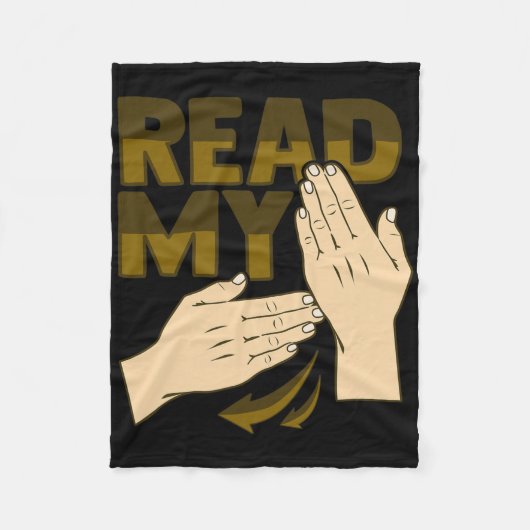 Asl Hand Gesture Deaf Hearing Loss Awareness 12  Fleece Deken (Voorkant)