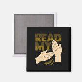 Asl Hand Gesture Deaf Hearing Loss Awareness 12  Magneet (Voorkant / Achterkant)