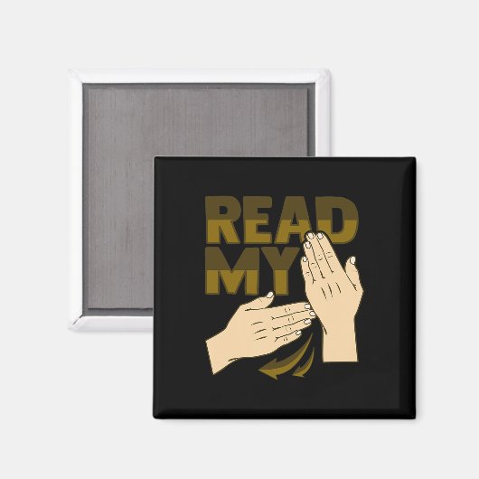 Asl Hand Gesture Deaf Hearing Loss Awareness 12 Magneet (Voorkant / Achterkant)