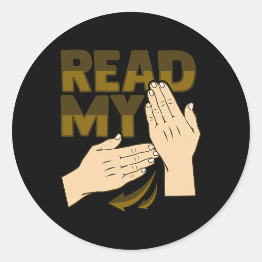 Asl Hand Gesture Deaf Hearing Loss Awareness 12 Ronde Sticker (Voorkant)
