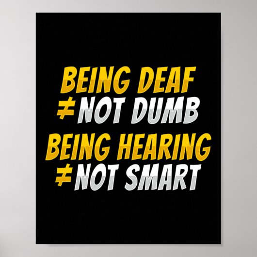 Asl Hand Gesture Deaf Hearing Loss Awareness 2 Poster (Voorkant)