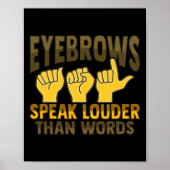 Asl Hand Gesture Deaf Hearing Loss Awareness 5  Poster (Voorkant)