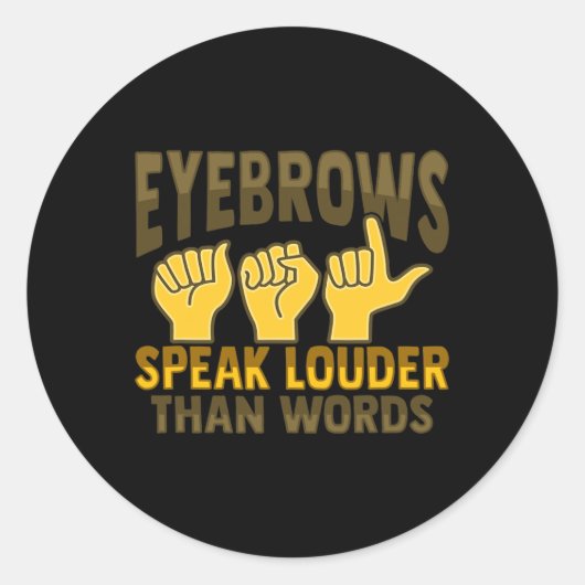 Asl Hand Gesture Deaf Hearing Loss Awareness 5  Ronde Sticker (Voorkant)