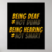 Asl Hand Gesture Deaf Hearing Loss Awareness 6  Poster (Voorkant)