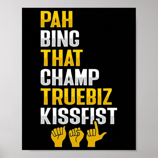 Asl Hand Gesture Deaf Hearing Loss Awareness 8  Poster (Voorkant)