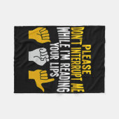 Asl Hand Gesture Deaf Hearing Loss Awareness 9  Fleece Deken (Voorkant (Horizontaal))