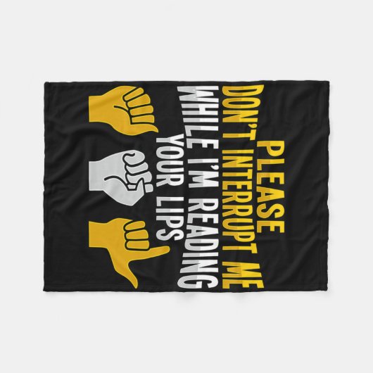 Asl Hand Gesture Deaf Hearing Loss Awareness 9 Fleece Deken (Voorkant (Horizontaal))