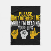 Asl Hand Gesture Deaf Hearing Loss Awareness 9 Fleece Deken (Voorkant)