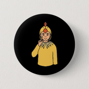 ASL Handgebaar Doof Gehoorverlies Bewustzijn Jonge Ronde Button 5,7 Cm