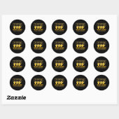 Asl-handgebaar dove gehoorverlies bewustzijn 5 ronde sticker (Vel)