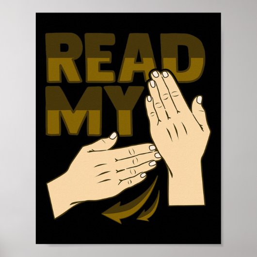 Asl-handgebaar dove slechthorendheid bewustzijn 12 poster (Voorkant)