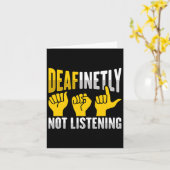 Asl-handgebaar dove slechthorendheid bewustzijn 3  kaart (Gele Bloem)